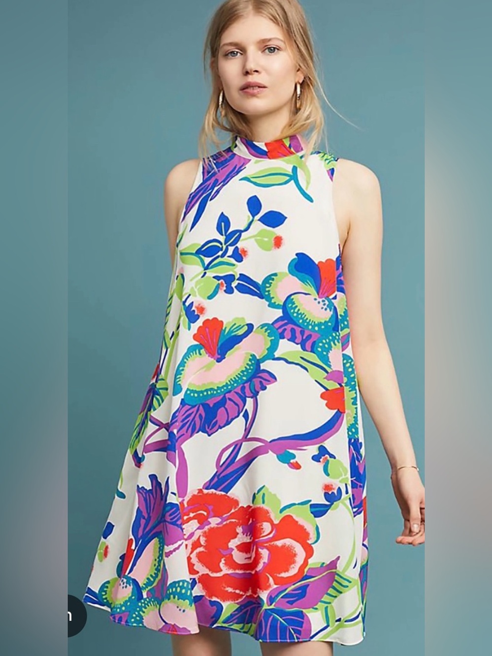 Anthropologie Maeve Ria Silk Swing Dress Sz 8 M